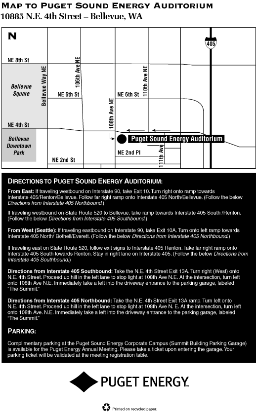 (PUGET ENERGY MAP TO KITSAP CENTER)